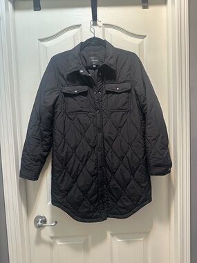 3/4 length thin quilted  Black Women's Jacket